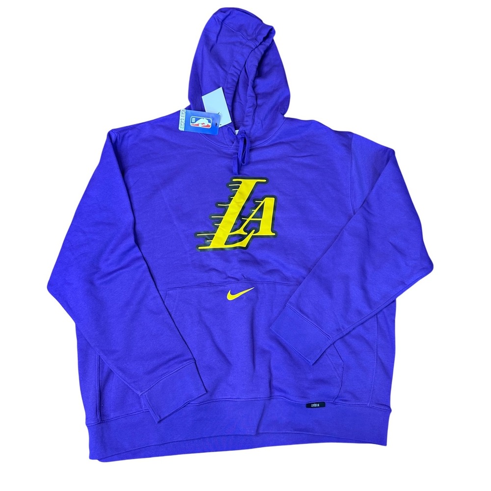 Nike NBA Los Angeles City Edition Lakers Hoodie Purple Yellow Men XXL FZ0599-504